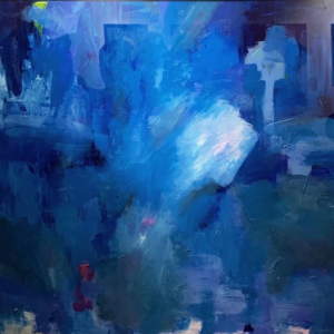 Luminous blue abstract painting